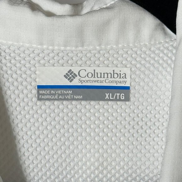 Columbia PFG women's size XL white button front pockets short sleeve top - Picture 6 of 12
